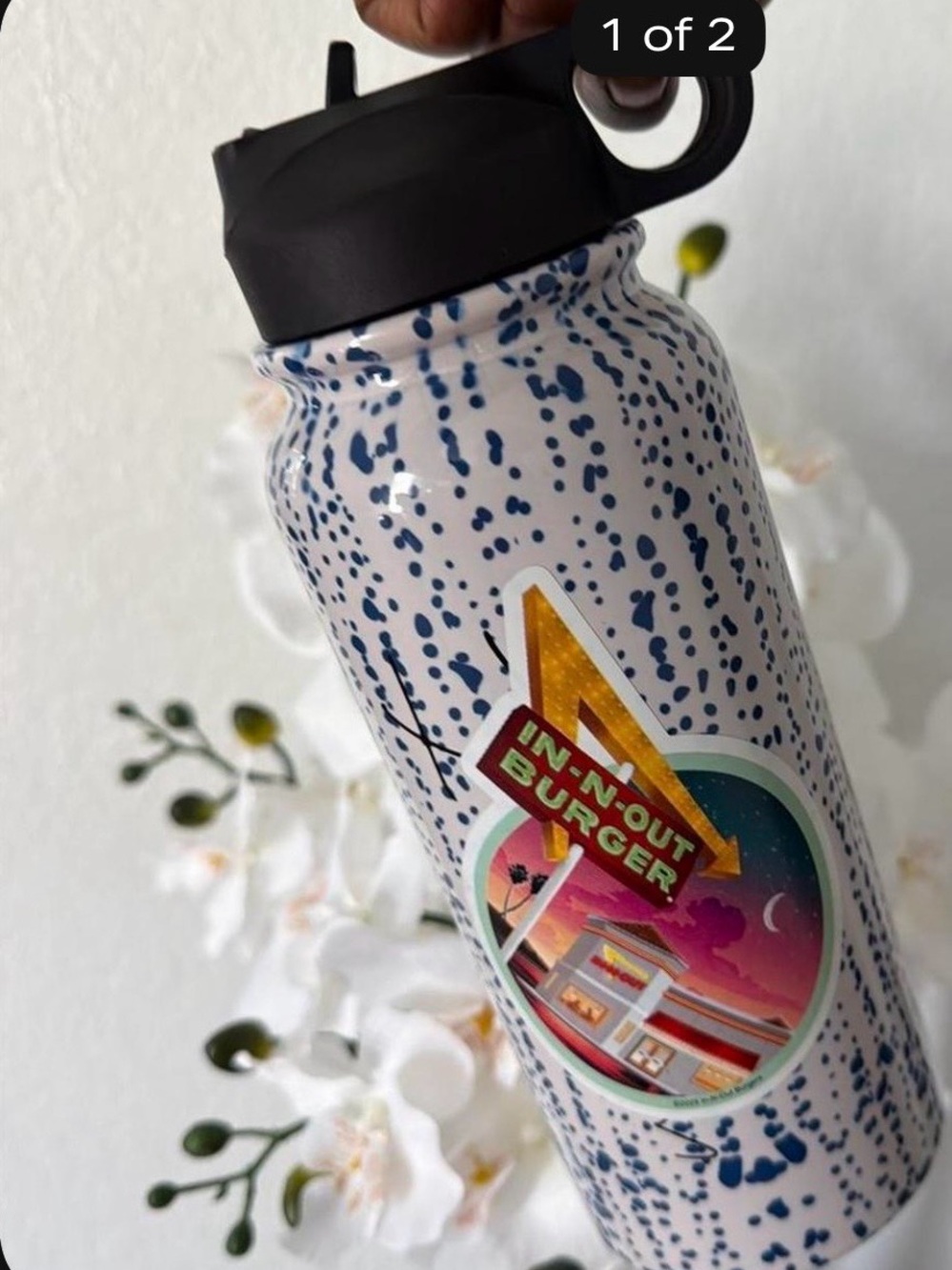 Blue Speckle Stainless Water Bottle - Branded Travel Bottle